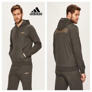 NWT $65 ADIDAS Men M Performance Full zip LOGO Hoodie Jacket Sweatshirt (Unisex)